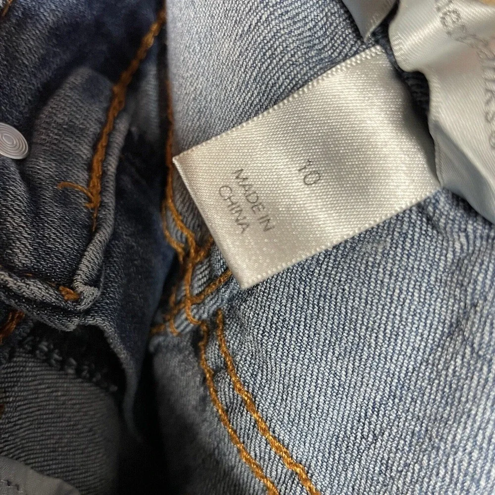CHRISTOPHER and  BANKS Women's Jeans‎ Size 10 Blue Stretch Denim Bling Hem